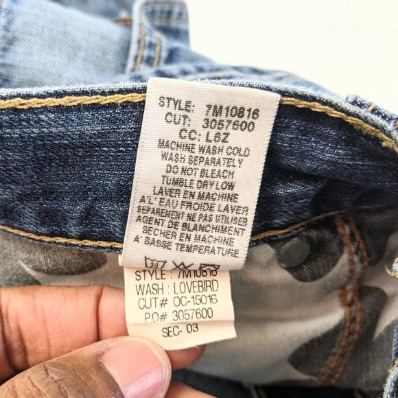 Lucky Brand Slim Straight Distressed Blue Jeans - Picture 8 of 10